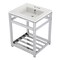 Kingston Brass VWP2522W4A1 25" Ceramic Console Sink (4", 3-Hole), White/Chrome VWP2522W4A1 - alternate 1